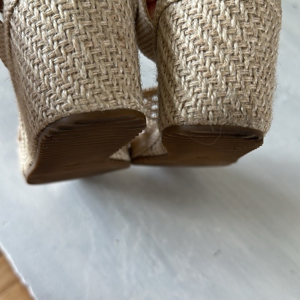 Anne Klein Women’s Zida Woven Espadrille Wedge Sandal 8.5 Summer 2” Shoe Neutral - Picture 13 of 16